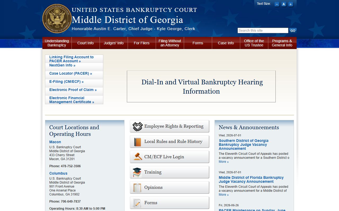 Monroe County court records Middle District bankruptcy court access