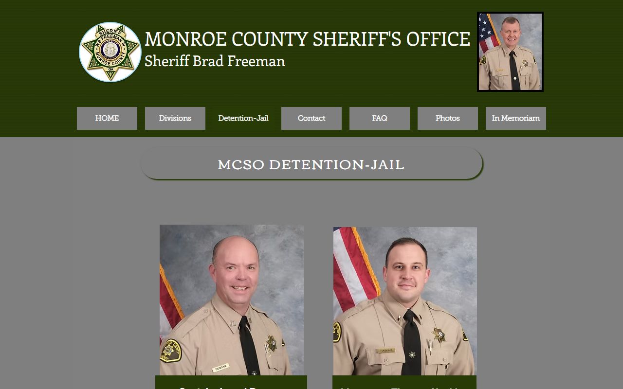 Monroe County inmate records sheriff detention page