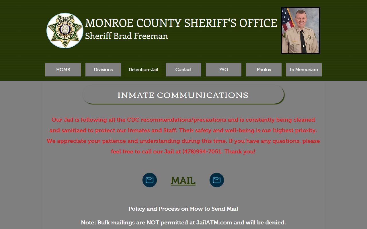 Monroe County inmate records sheriff inmate communications