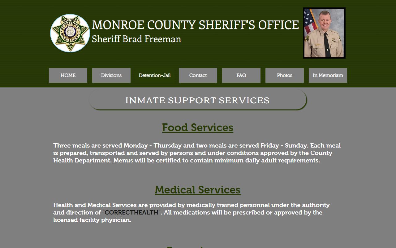 Monroe County inmate records sheriff inmate support services