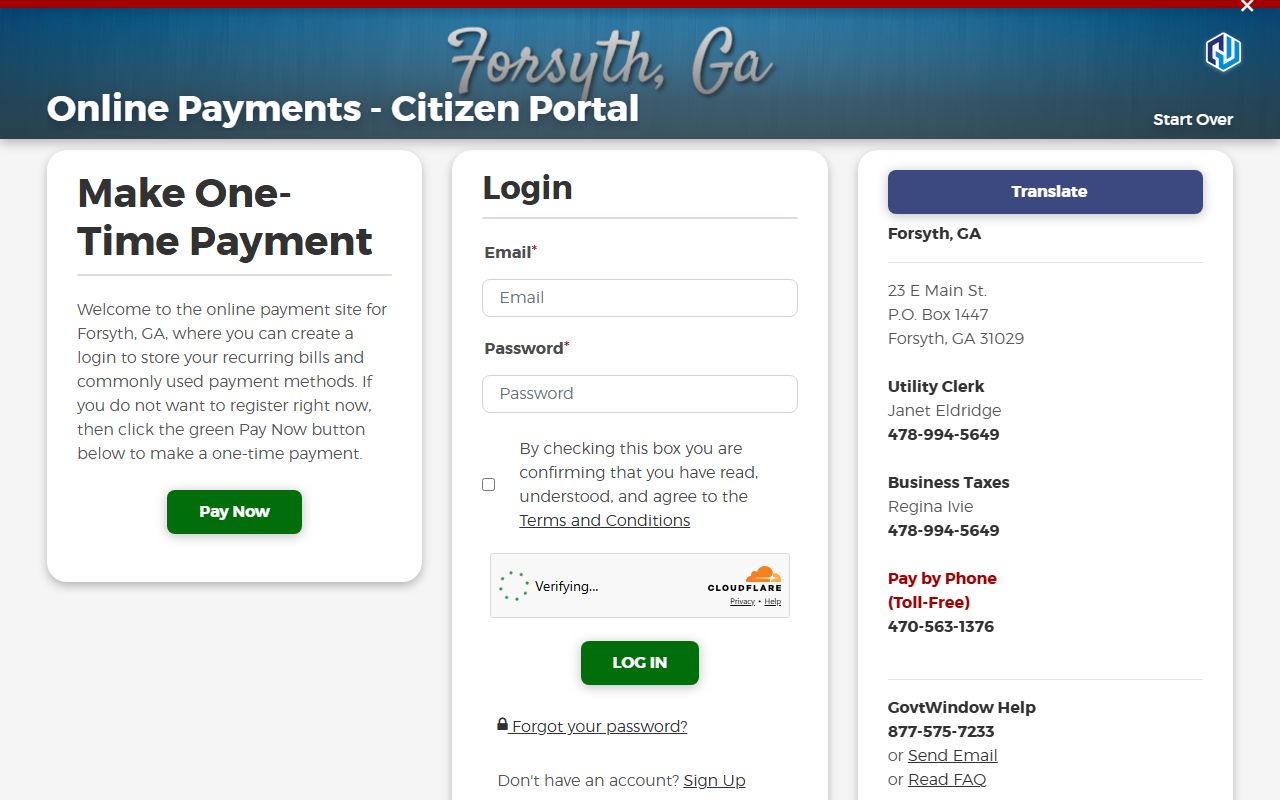 Monroe County traffic court records City of Forsyth Government Window login