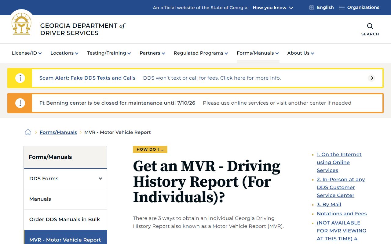 Monroe County traffic court records Georgia DDS MVR guide